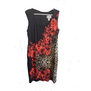 Size XL/16, Joseph Ribkoff Floral Leopard Dress